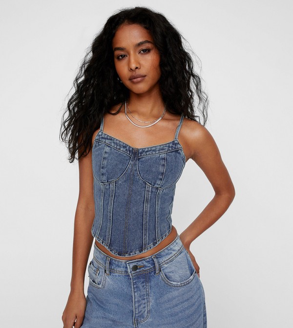 Nasty Gal Nasty Gal - Blue Cropped Tops