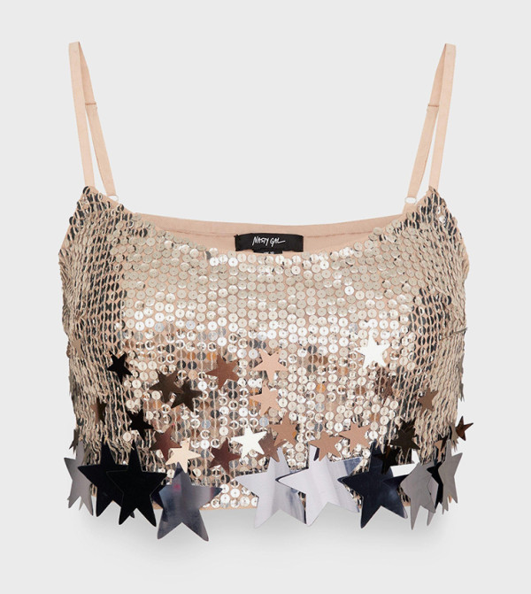 Nasty Gal  Tops - Gold Cropped Tops