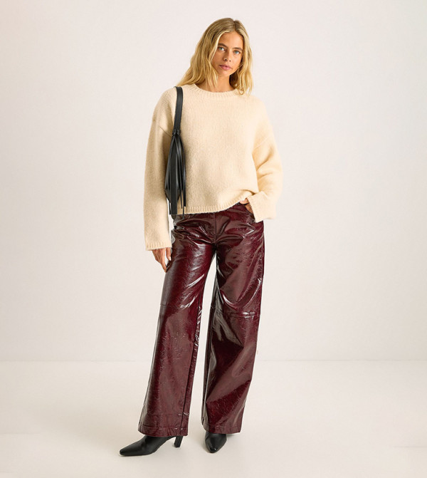 Nasty Gal  Sweaters - Beige Round Neck Sweaters