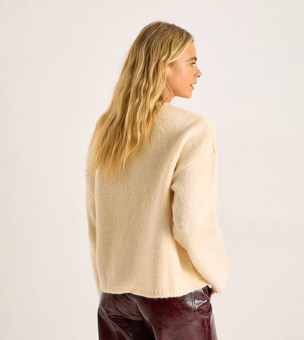 Nasty Gal  Sweaters - Beige Round Neck Sweaters