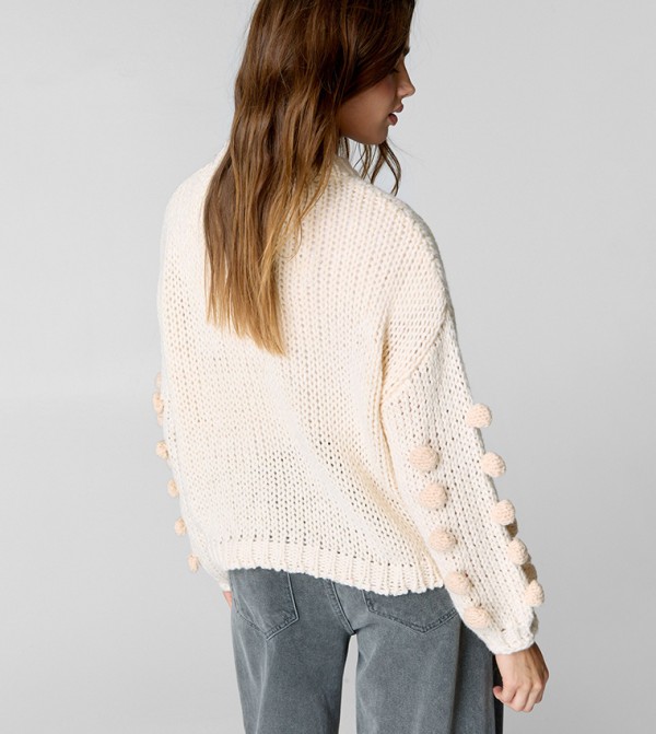 Nasty Gal Nasty Gal - Beige Round Neck Sweaters