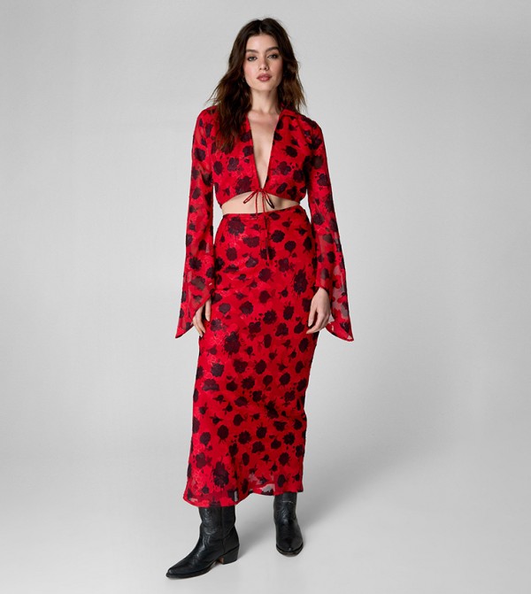 Nasty Gal  Maxi Skirts - Red Maxi Skirts