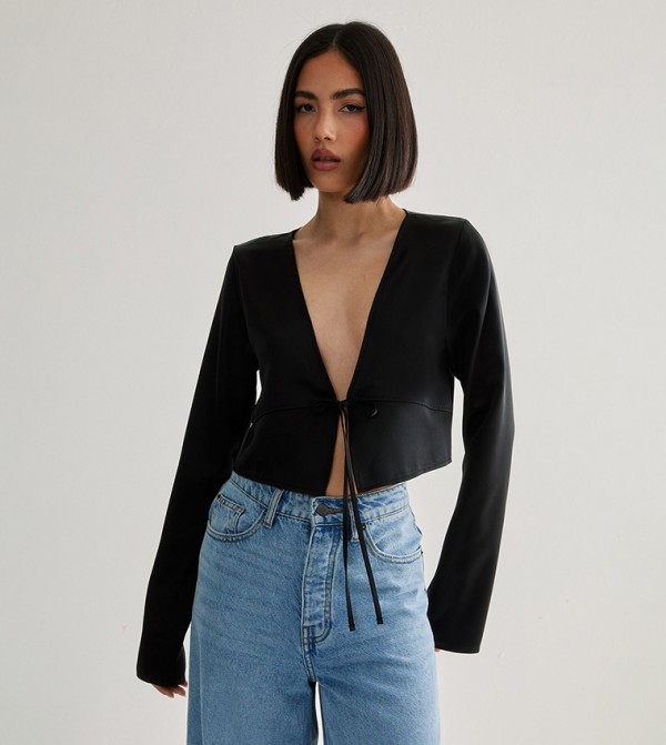 Nasty Gal Nasty Gal - Black Cropped Tops