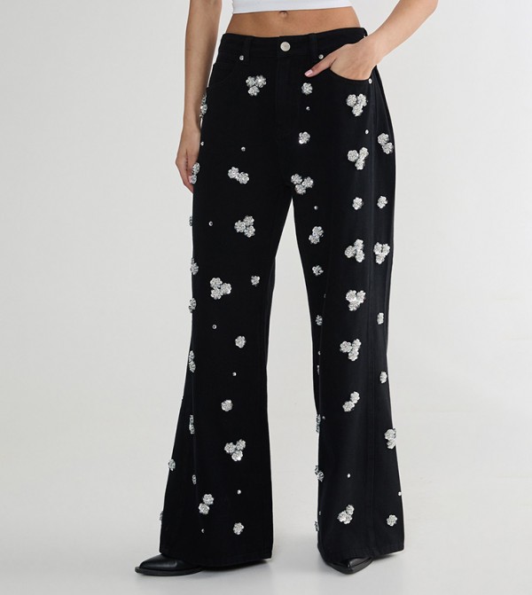 Nasty Gal  - Black Straight Jeans