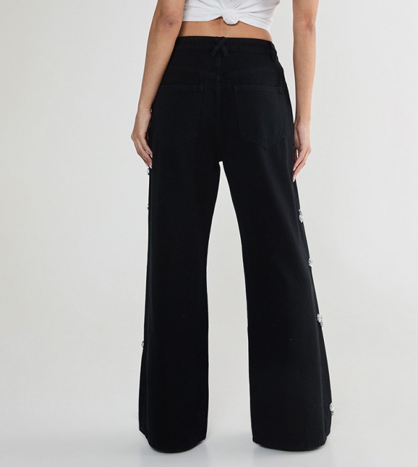 Nasty Gal  - Black Straight Jeans