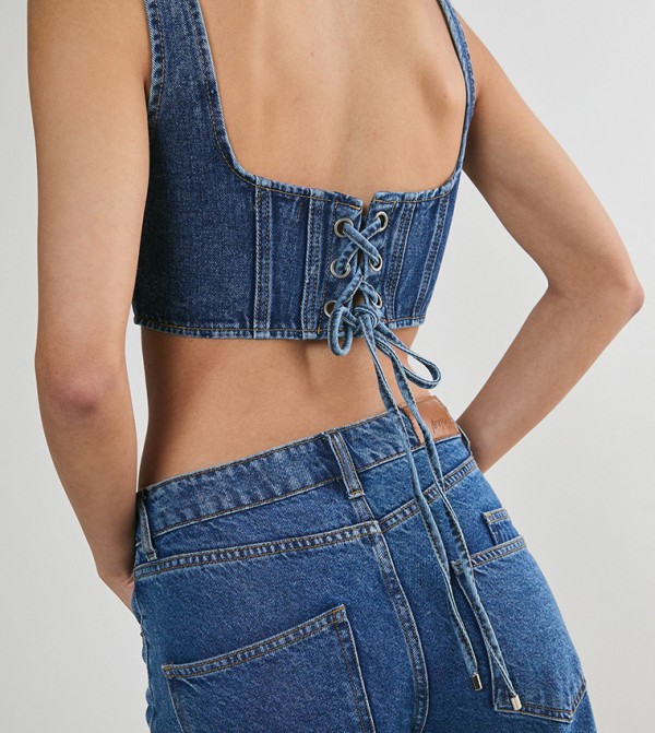 Nasty Gal Nasty Gal - Blue Cropped Tops