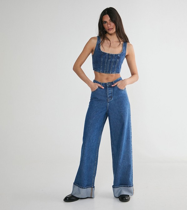 Nasty Gal Nasty Gal - Blue Cropped Tops