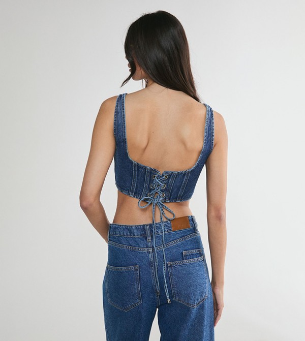 Nasty Gal Nasty Gal - Blue Cropped Tops