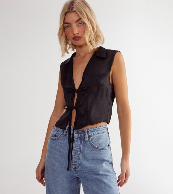Nasty Gal Nasty Gal - Black Cropped Tops
