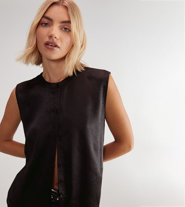 Nasty Gal Nasty Gal - Black Sleeveless Tops