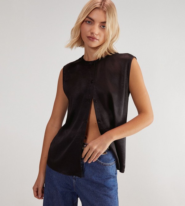 Nasty Gal Nasty Gal - Black Sleeveless Tops