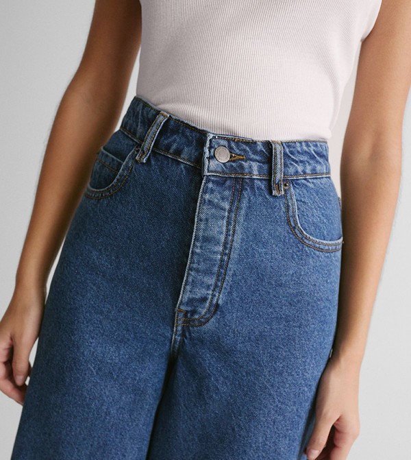 ناستي غال  - أزرق Wide Leg Jeans