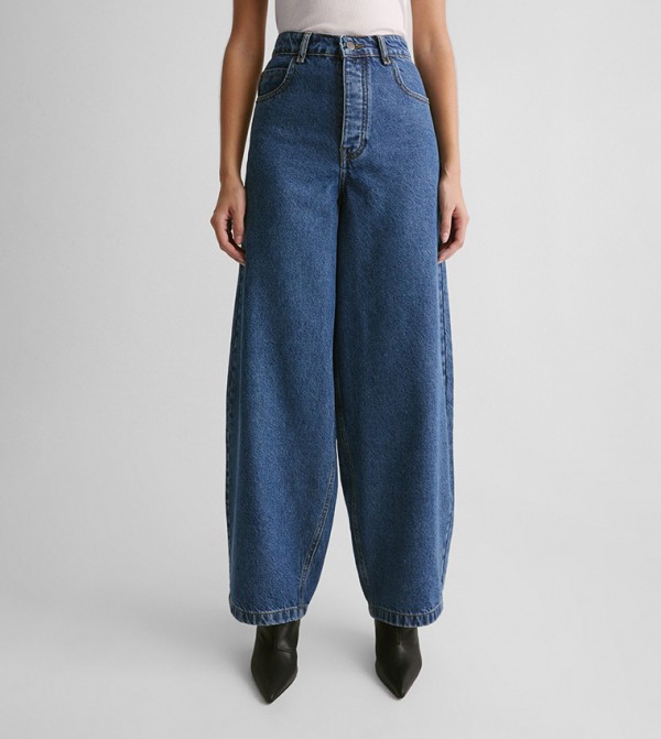 ناستي غال  بناطيل جينز - أزرق Wide Leg Jeans
