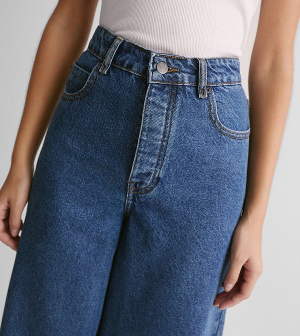 ناستي غال  بناطيل جينز - أزرق Wide Leg Jeans