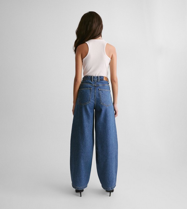 ناستي غال  بناطيل جينز - أزرق Wide Leg Jeans