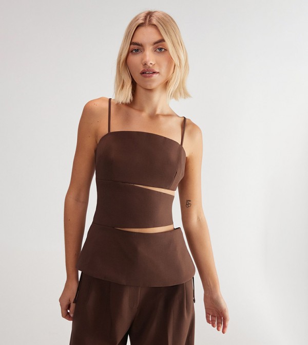 Nasty Gal Nasty Gal - Brown Sleeveless Tops