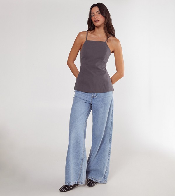 Nasty Gal Nasty Gal - Grey Sleeveless Tops