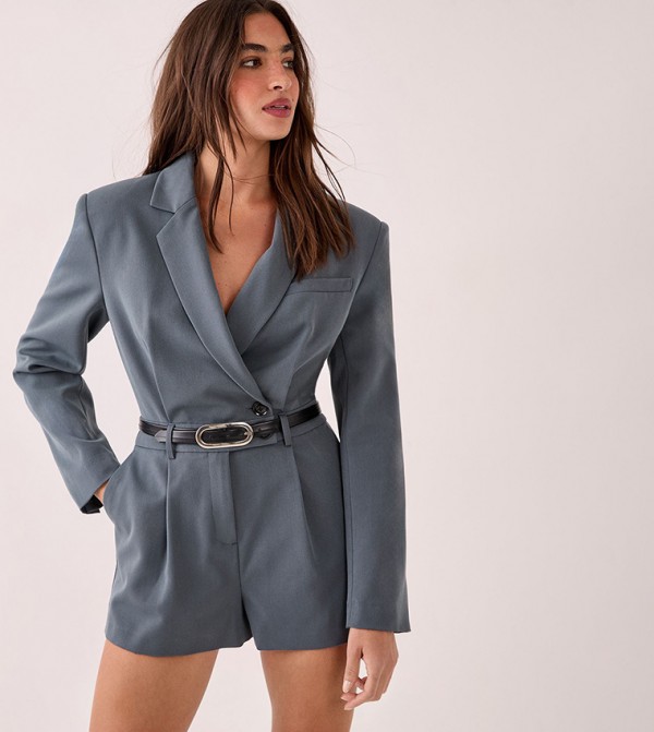 ناستي غال افرولات وجمبسوت - رمادي Playsuits