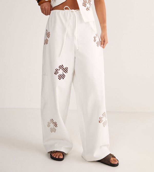 Nasty Gal  - White Cargos