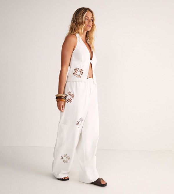 Nasty Gal  - White Cargos