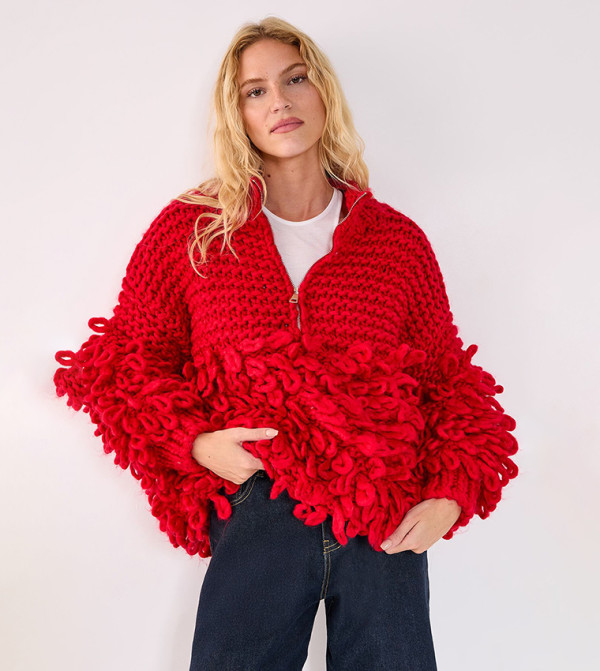 Nasty Gal  gifting - Red V-neck Sweaters