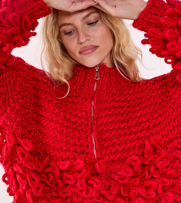 Nasty Gal  gifting - Red V-neck Sweaters