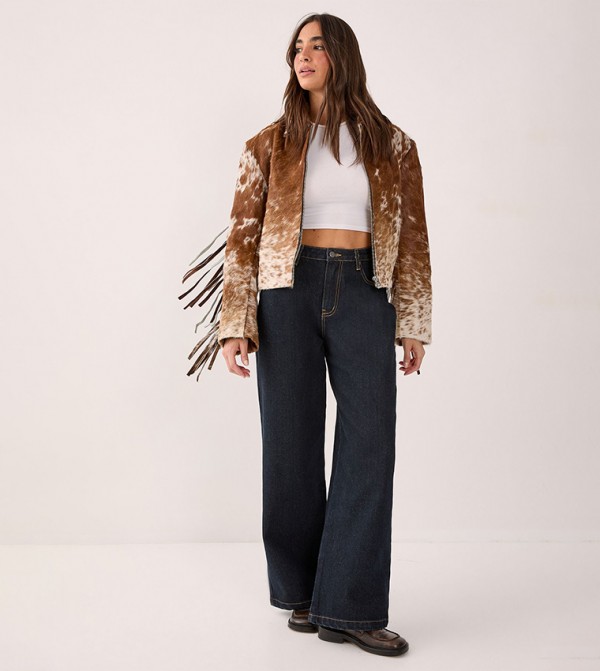 Nasty Gal Nasty Gal - Navy Wide Leg Jeans