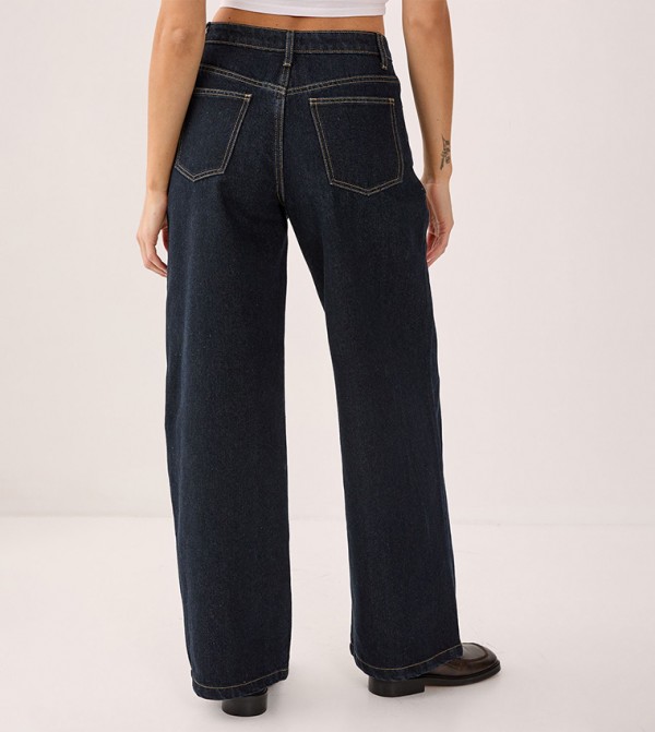 Nasty Gal Nasty Gal - Navy Wide Leg Jeans