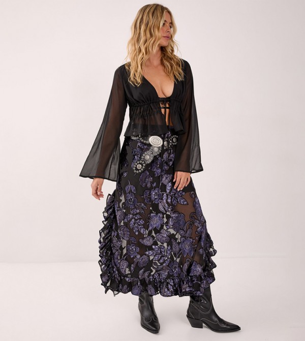 ناستي غال  ملابس - أسود Midi Skirts