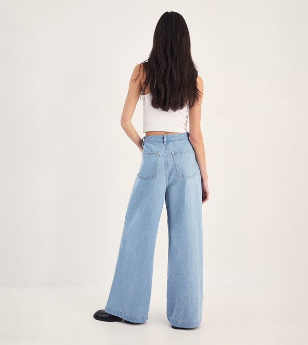 Nasty Gal Nasty Gal - Blue Wide Leg Jeans
