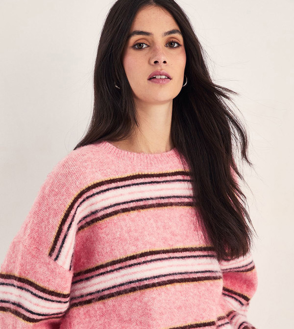 ناستي غال  سترات - وردي Round Neck Sweaters