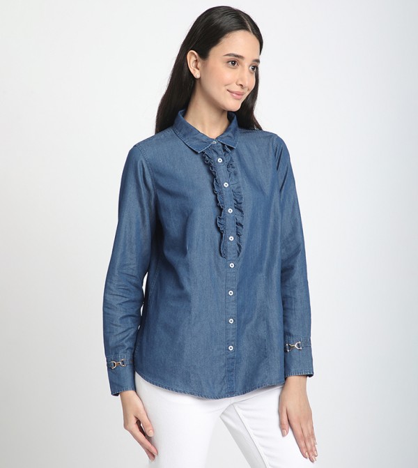 Beverly Hills Polo Club  Tops - Light Blue Shirts