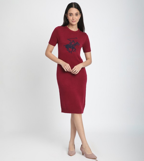 بيفرلي هيلز بولو كلوب فساتين ميني - ماروني فساتين كاجوال