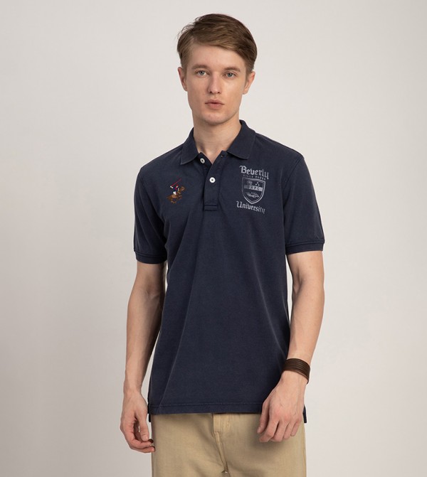 Beverly Hills Polo Club  Polo T-Shirts - NAVY BLUE Polo T-shirts