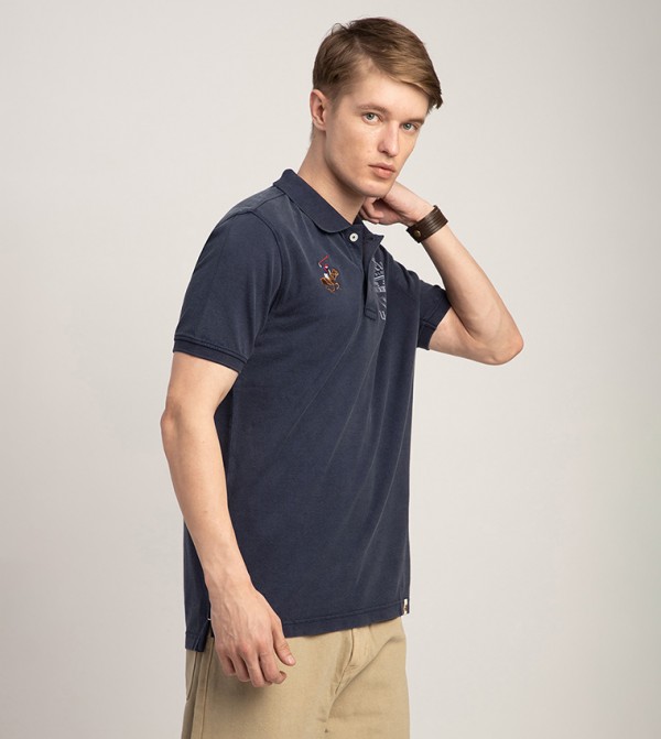 Beverly Hills Polo Club  Polo T-Shirts - NAVY BLUE Polo T-shirts