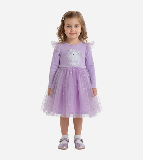 بيداني بيداني - بنفسجي  فستان كاجوال 