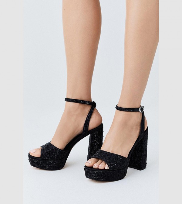 Karen Millen  - Black Heeled Sandals