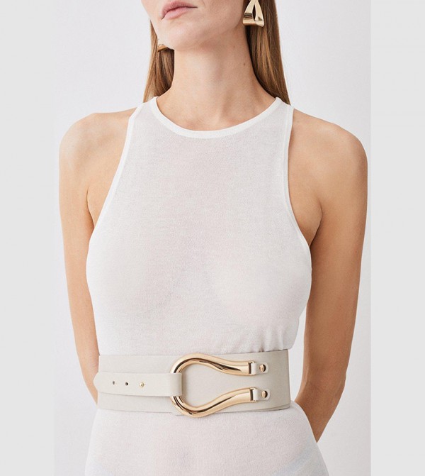 كارن ميلين  أحزمة - أبيض Leather Belts