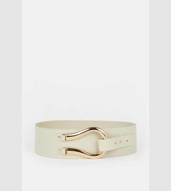 كارن ميلين  أحزمة - أبيض Leather Belts