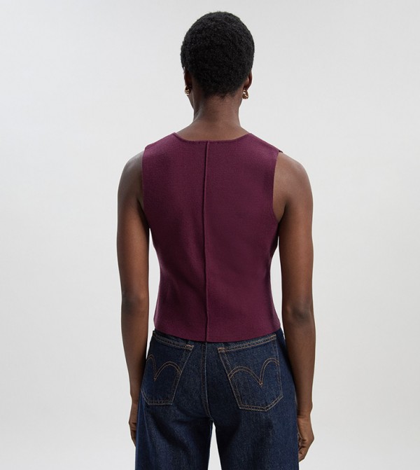 Karen Millen  Jackets & Coats - Burgundy Waistcoats