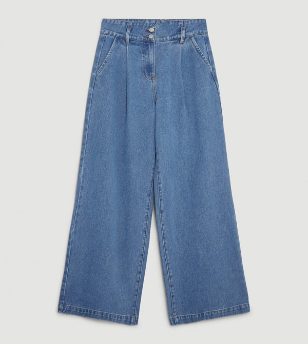 Karen Millen  kimono-denim-slipons - Blue Wide Leg Jeans