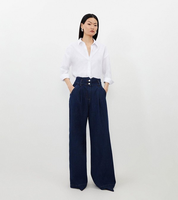 Karen Millen Karen Millen - Navy Wide Leg Jeans
