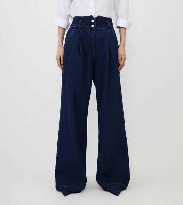Karen Millen Karen Millen - Navy Wide Leg Jeans
