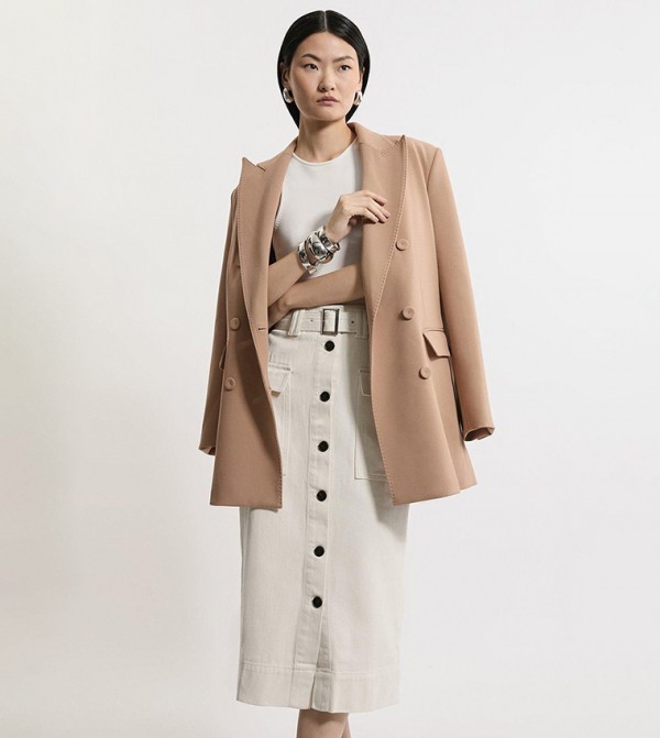 Karen Millen  Clothing - Cream Midi Skirts