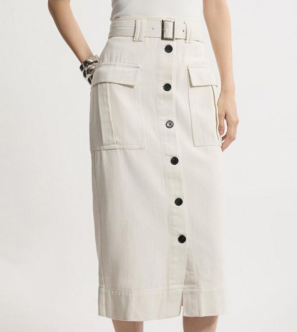 Karen Millen  Clothing - Cream Midi Skirts