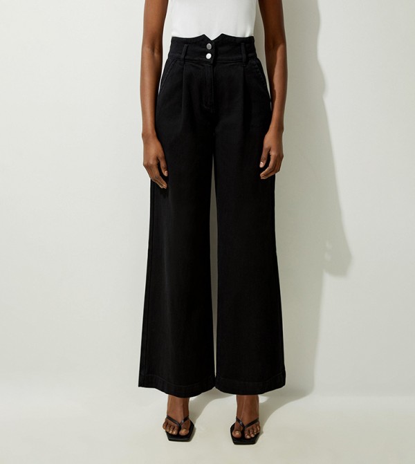 Karen Millen  Jeans - Black Wide Leg Jeans
