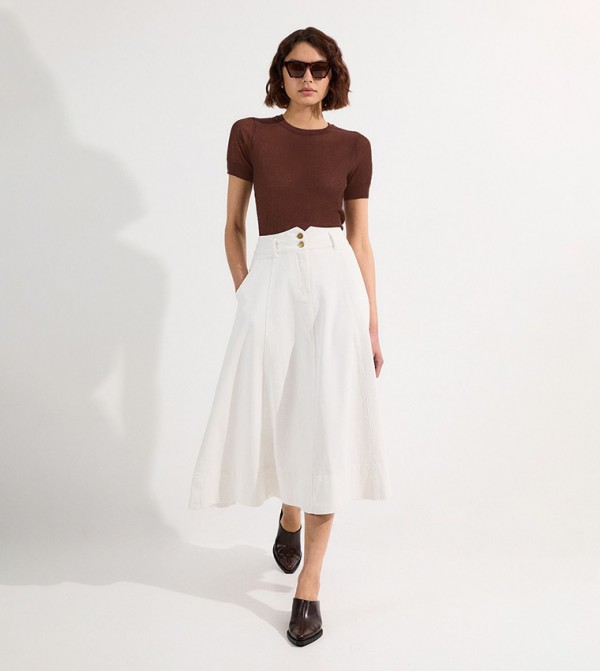 كارن ميلين  تنانير - أبيض Midi Skirts