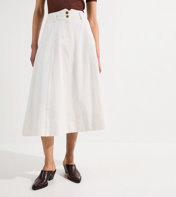 كارن ميلين  تنانير - أبيض Midi Skirts