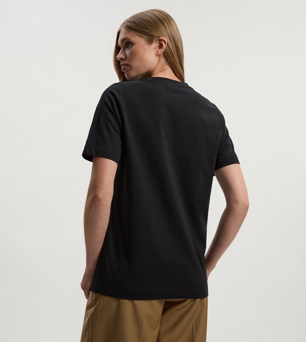 Karen Millen  T-Shirts - Black Short Sleeve T-Shirts
