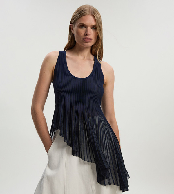 كارن ميلين توبات بلا أكمام - كحلي Sleeveless Tops